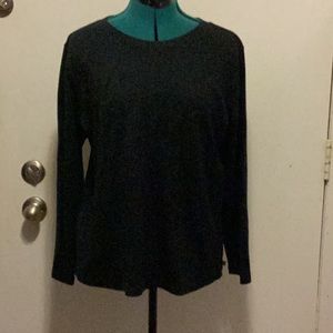 Venezia Long Sleeved Black Crew-neck T-Shirt 14/16